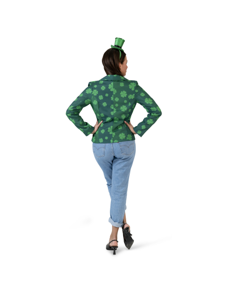 Veste verte Saint-Patrick femme avec trèfles