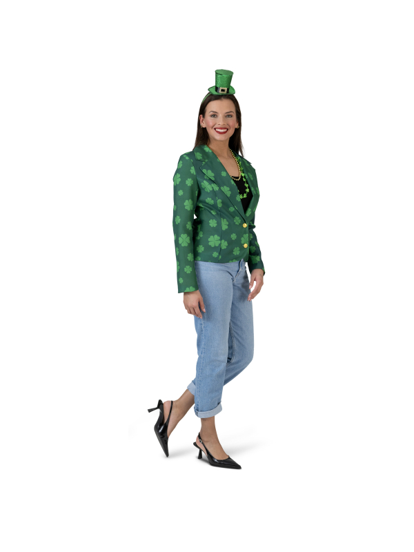 Veste verte Saint-Patrick femme avec trèfles