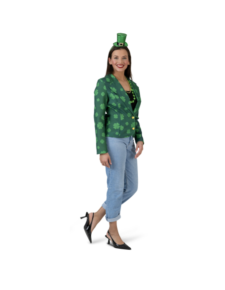 Veste verte Saint-Patrick femme avec trèfles