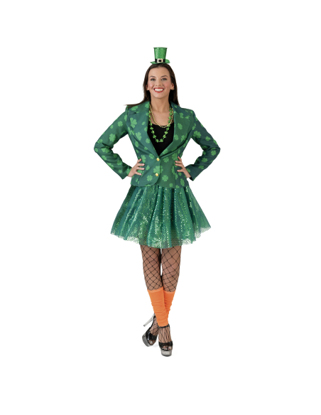 Veste verte Saint-Patrick femme avec trèfles