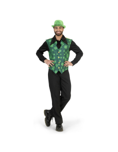 Gilet Saint-Patrick vert pour homme avec trèfles du S au XXL