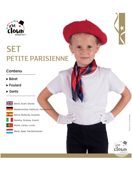 Set Petite Parisienne pour enfant : Béret, foulard et gants élégants pour un look chic et intemporel