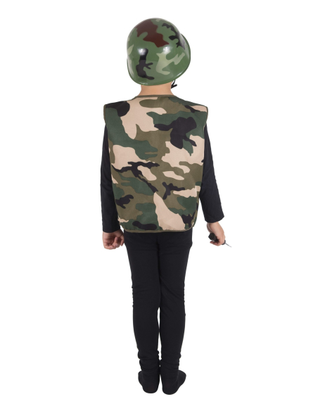Set militaire enfant avec casque et couteau factice