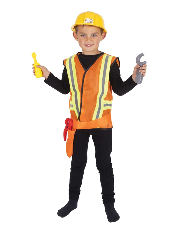 Set Chef de Chantier Enfant - Gilet, Casque, Sac à Outils