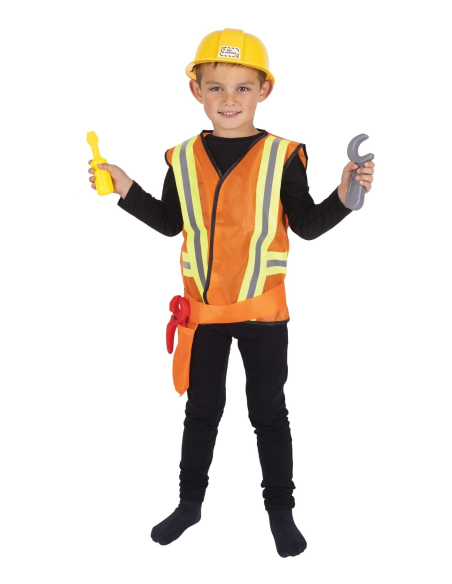 Set Chef de Chantier Enfant - Gilet, Casque, Sac à Outils