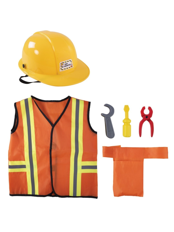 Set Chef de Chantier Enfant - Gilet, Casque, Sac à Outils
