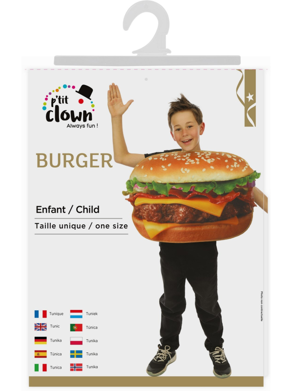 Déguisement Burger Enfant Taille Unique : Rires et originalité pour le Carnaval