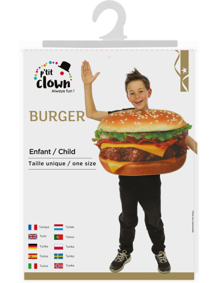 Déguisement Burger Enfant Taille Unique : Rires et originalité pour le Carnaval