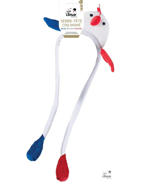 Serre-tête Coq Français Animé - Tricolore : Supportez votre équipe