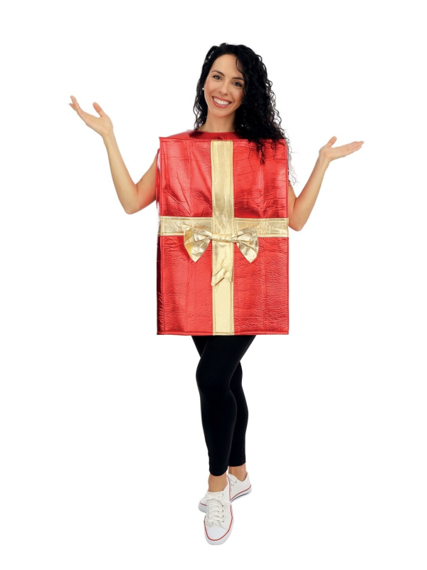 Costume Adulte Paquet Cadeau Rouge - Taille Unique - Déguisement Noël, Fêtes