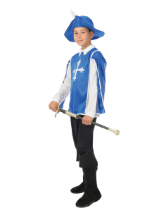 Déguisement Mousquetaire Enfant Bleu avec Accessoires 2