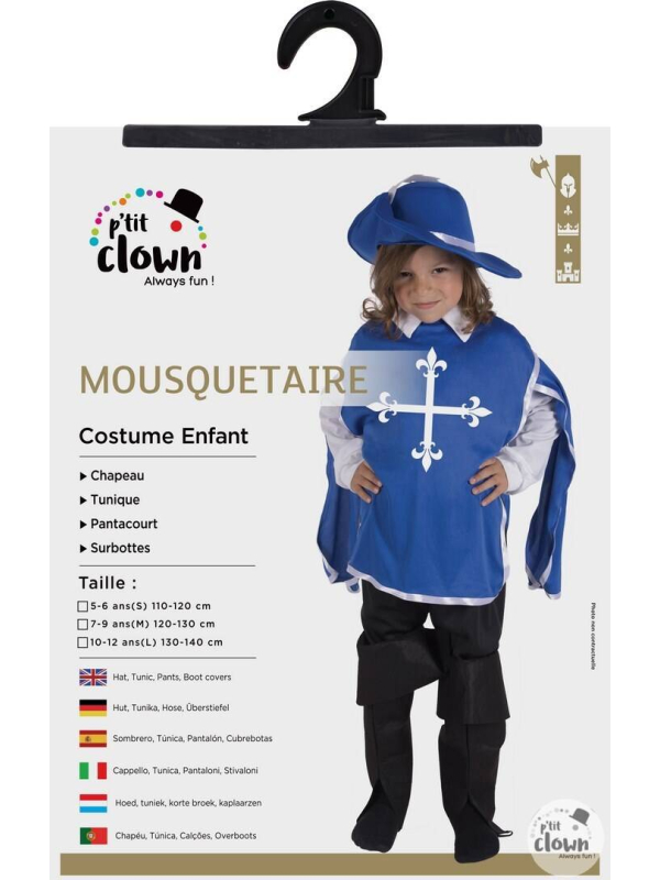 Déguisement Mousquetaire Enfant Bleu avec Accessoires