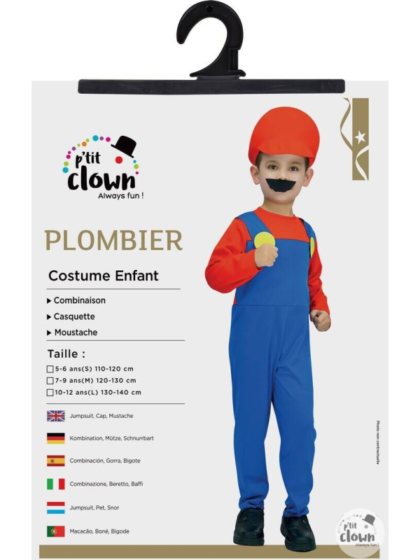 Déguisement de Mario enfant du 4 au 10 ans