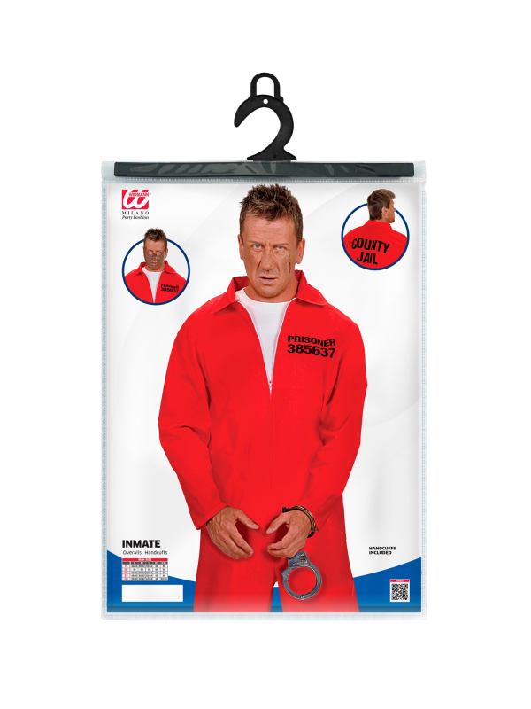 Déguisement de Prisonnier Usa Orange avec menottes du S au XXL