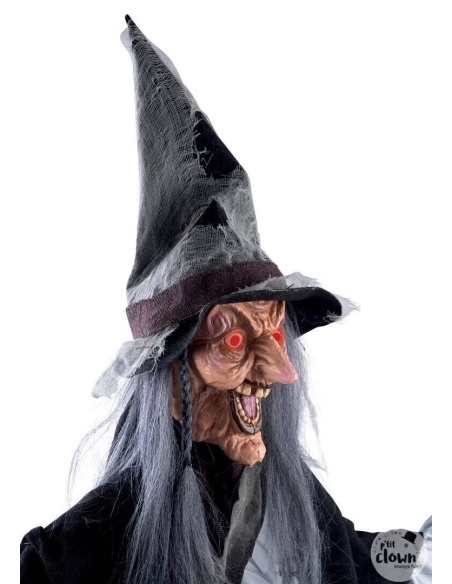 Décoration Halloween - Sorcière animée 140 cm à suspendre