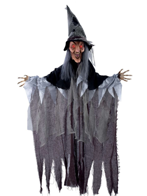 Décoration Halloween - Sorcière animée 140 cm à suspendre