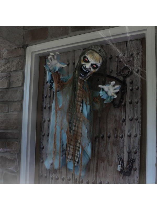 Zombie animé avec rideau de porte - à suspendre - sonore, lumineux