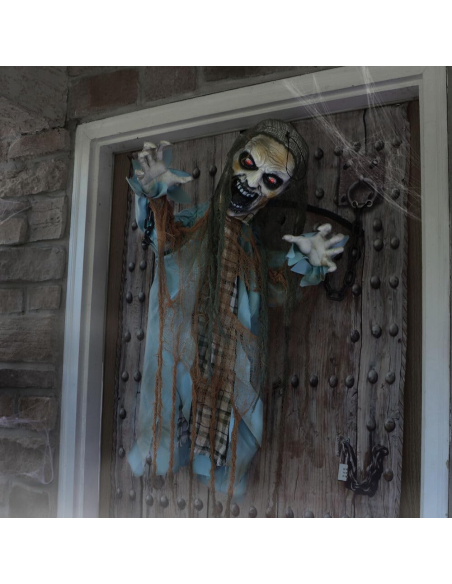 Zombie animé avec rideau de porte - à suspendre - sonore, lumineux