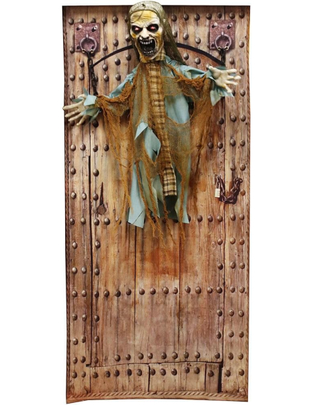 Zombie animé avec rideau de porte - à suspendre - sonore, lumineux