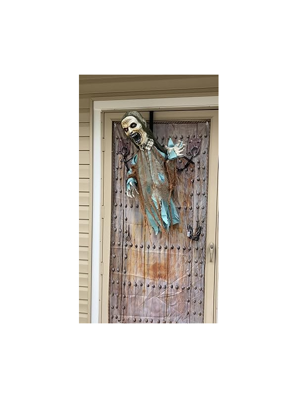 Zombie animé avec rideau de porte - à suspendre - sonore, lumineux