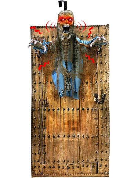 Zombie animé avec rideau de porte - à suspendre - sonore, lumineux