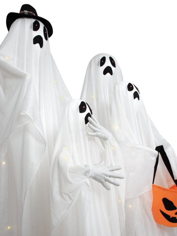 Famille de 4 fantômes - sonore, lumineux - 160cm - Décoration Halloween