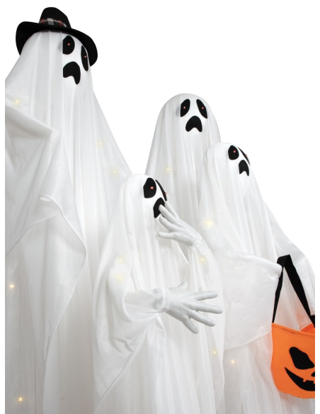 Famille de 4 fantômes - sonore, lumineux - 160cm - Décoration Halloween