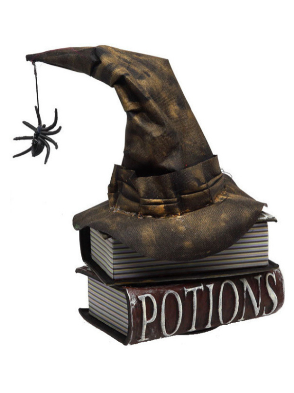 Chapeau de Sorcière Animé sur Livres Grimoires - Décoration Halloween