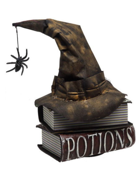 Chapeau de Sorcière Animé sur Livres Grimoires - Décoration Halloween