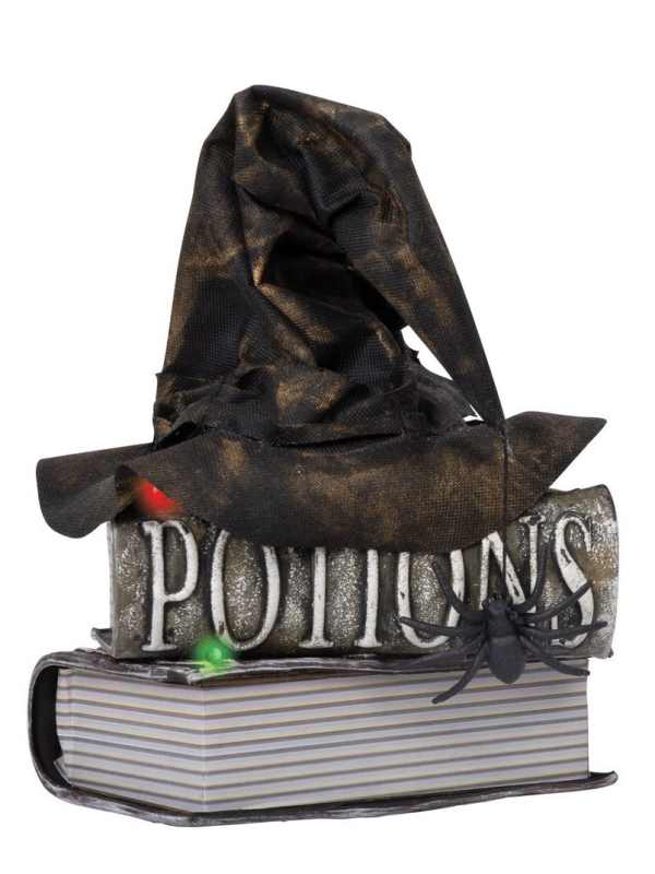 Chapeau de Sorcière Animé sur Livres Grimoires - Décoration Halloween