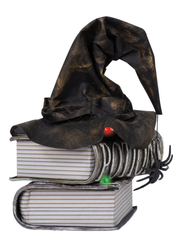 Chapeau de Sorcière Animé sur Livres Grimoires - Décoration Halloween