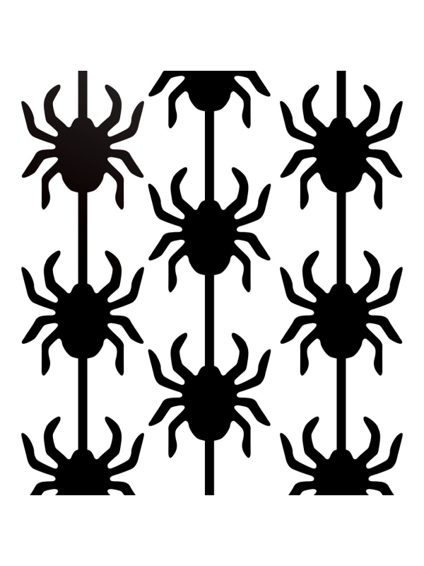 Rideau noir 2 m d'araignées en lamé - Décoration halloween