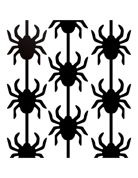 Rideau noir 2 m d'araignées en lamé - Décoration halloween