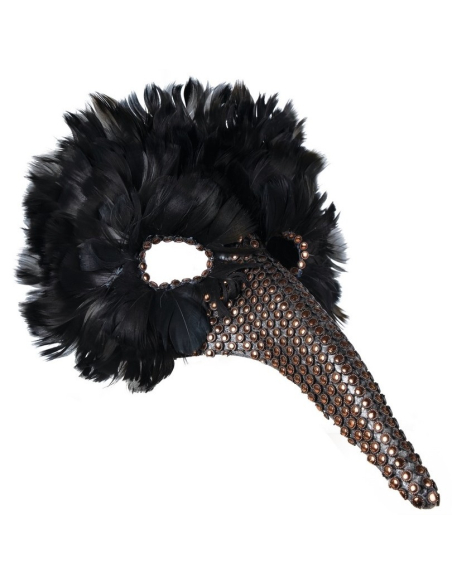 Masque Vénitien à plumes au long nez - Médecin de la peste