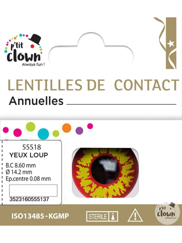 Lentilles de Contact Yeux Loup Annuel - Effet Réaliste pour Costumes et Fêtes