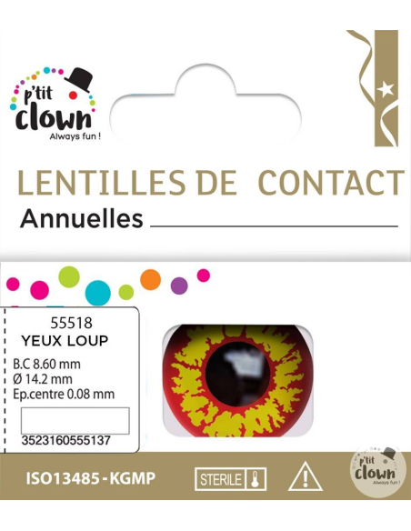 Lentilles de Contact Yeux Loup Annuel - Effet Réaliste pour Costumes et Fêtes