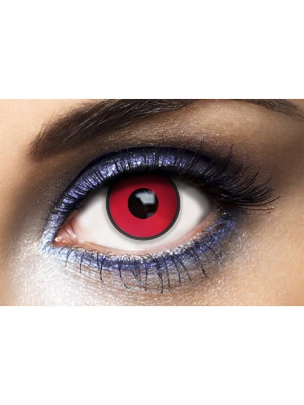 Lentilles de Contact Annuelles Yeux Rouges - Effet Terrifiant pour Halloween