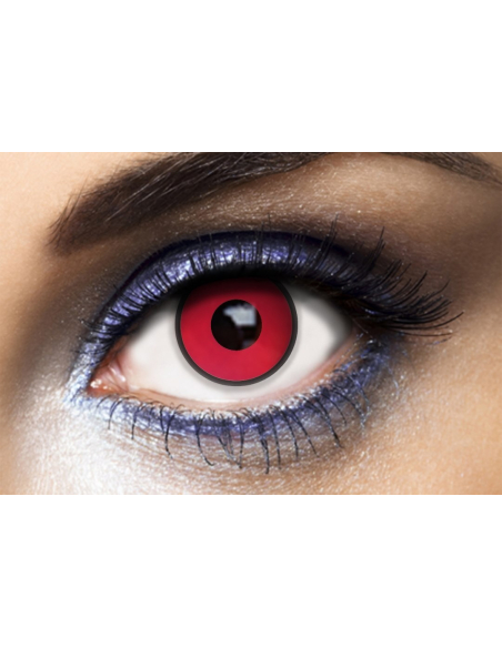 Lentilles de Contact Annuelles Yeux Rouges - Effet Terrifiant pour Halloween