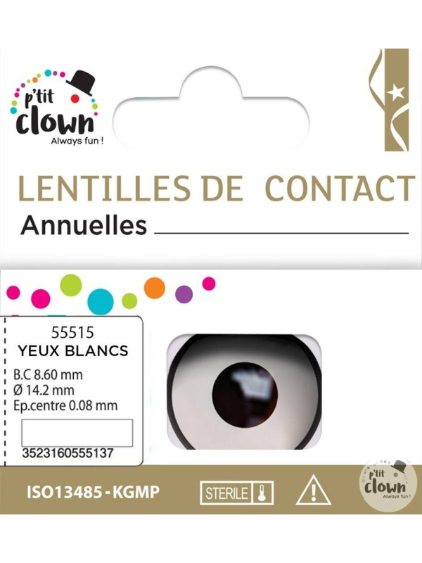 Lentilles annuelles blanches, Transformez votre regard avec un effet surnaturel pour Halloween