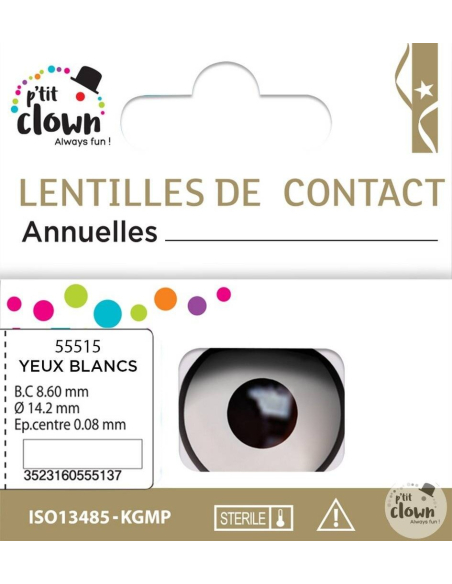 Lentilles annuelles blanches, Transformez votre regard avec un effet surnaturel pour Halloween