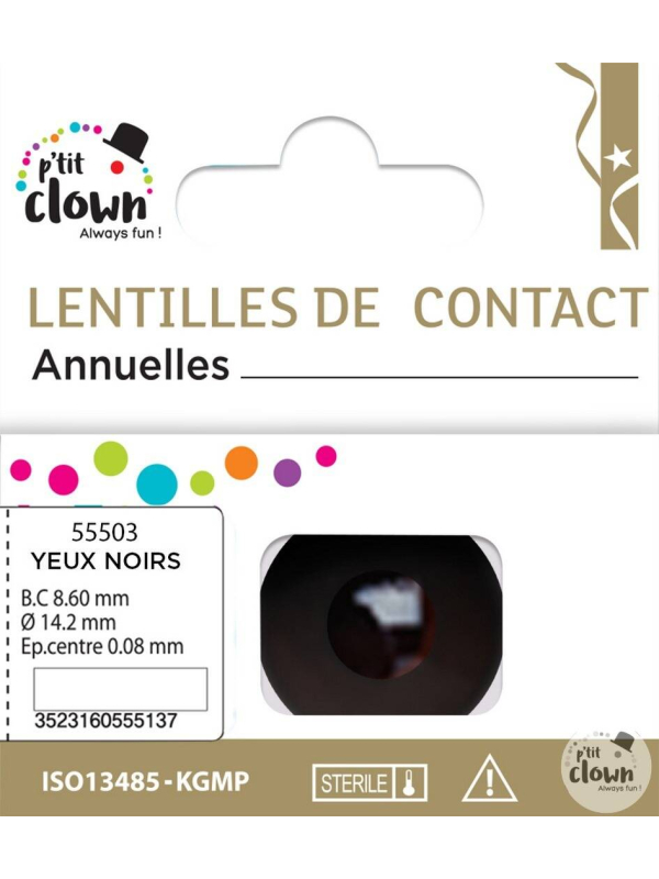 Lentilles de Contact Noires Annuelles – Regard Intense et Mystérieux
