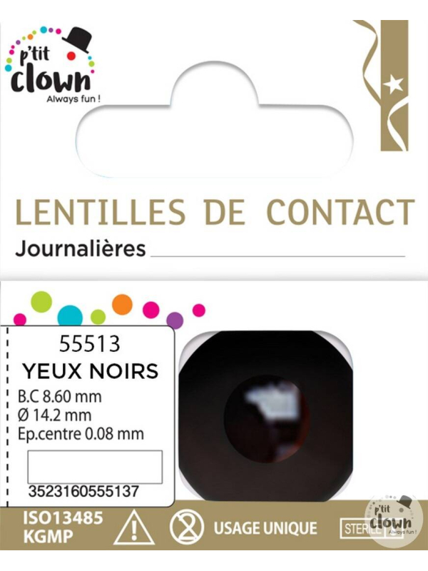 Lentilles Fantaisie Journalières pour Halloween - Noir