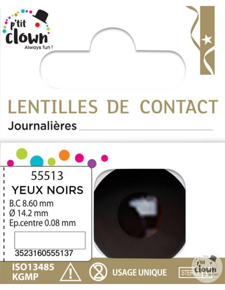 Lentilles Fantaisie Journalières pour Halloween - Noir
