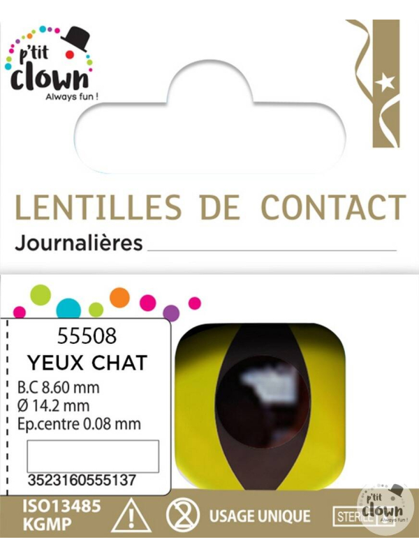 Lentilles Fantaisie Journalières - Œil de Chat Jaune