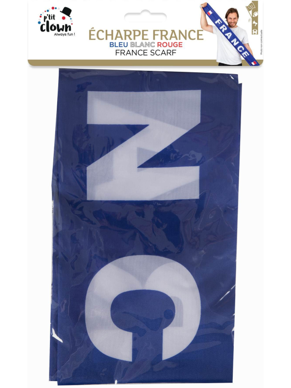 Écharpe France - Bleu, Blanc, Rouge pour Supporters en Tissu - 130 cm