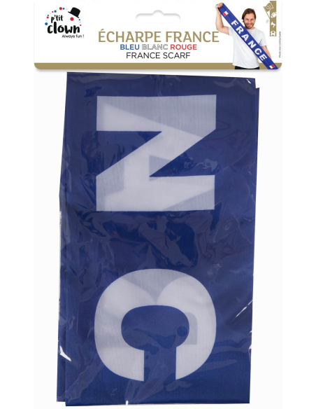 Écharpe France - Bleu, Blanc, Rouge pour Supporters en Tissu - 130 cm