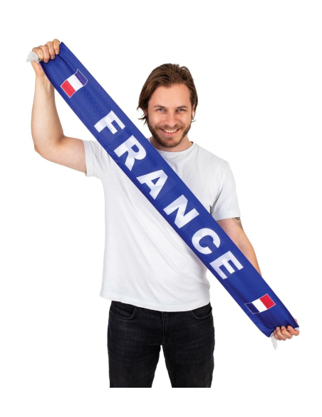 Écharpe France - Bleu, Blanc, Rouge pour Supporters en Tissu - 130 cm