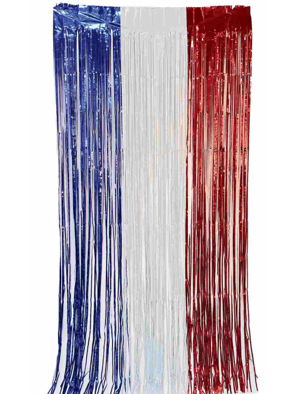 Rideau lamé bleu blanc rouge 1 x 2 m – Déco France & fan zone