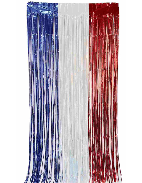 Rideau lamé bleu blanc rouge 1 x 2 m – Déco France & fan zone