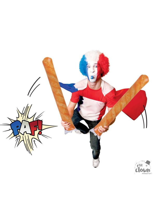Clap clap gonflable baguettes de pain France - 55 cm